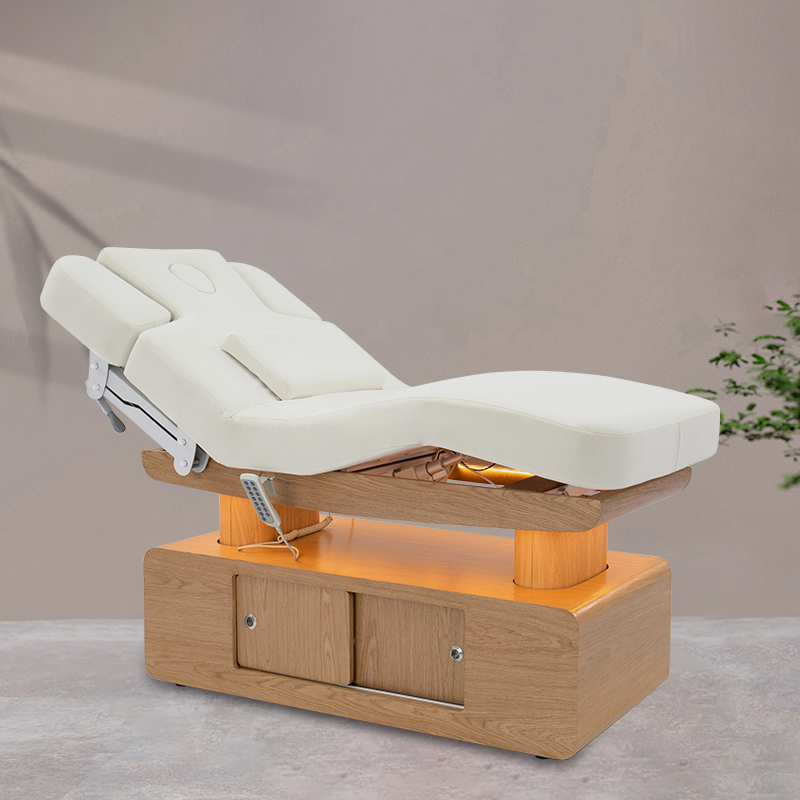 SJ-G051F舒境高端會(huì)所專用恒溫spa美容床原木色